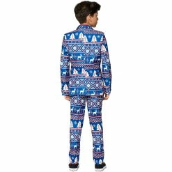 Boys 4-16 Suitmeister Blue Nordic Christmas Suit -Bonnie Jean Sales 3910956 ALT