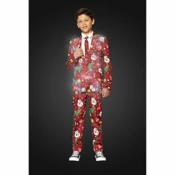 Boys 4-16 Suitmeister Red Icons Christmas Light-Up Suit -Bonnie Jean Sales 3910973 ALT2