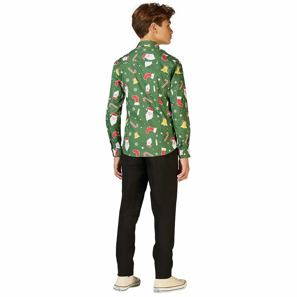 Boys 10-16 OppoSuits Santaboss Christmas Shirt 4 Boys 10-16 OppoSuits Santaboss Christmas Shirt - Image 2