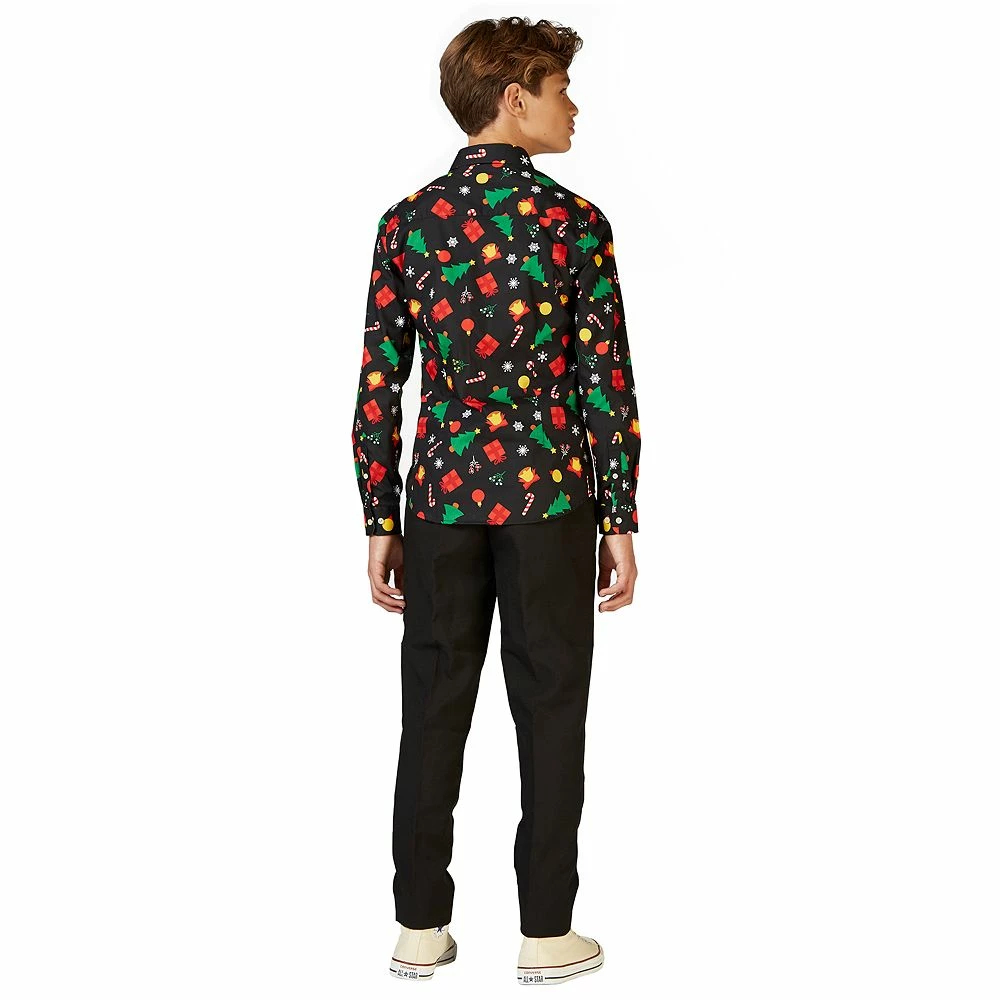 Boys 10-16 OppoSuits Christmas Icons Black Shirt 4 Boys 10-16 OppoSuits Christmas Icons Black Shirt - Image 2