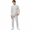Boys 10-16 OppoSuits Groovy Grey Solid Suit -Bonnie Jean Sales 3911337