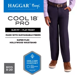 Boys 8-20 Haggar® Cool 18 Pro Boys Slim Fit Pants -Bonnie Jean Sales 3916830 ALT99