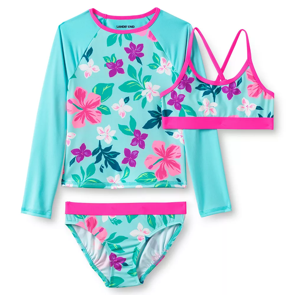 Girls Lands' End Rash Guard Top, Bikini Top & Bikini Bottoms Set 9 Girls Lands' End Rash Guard Top, Bikini Top & Bikini Bottoms Set - Image 7