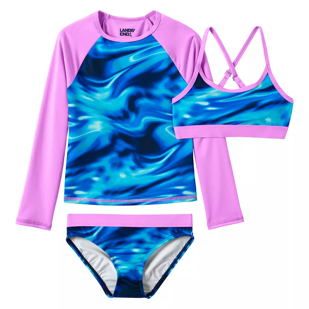Girls Lands' End Rash Guard Top, Bikini Top & Bikini Bottoms Set 8 Girls Lands' End Rash Guard Top, Bikini Top & Bikini Bottoms Set - Image 6