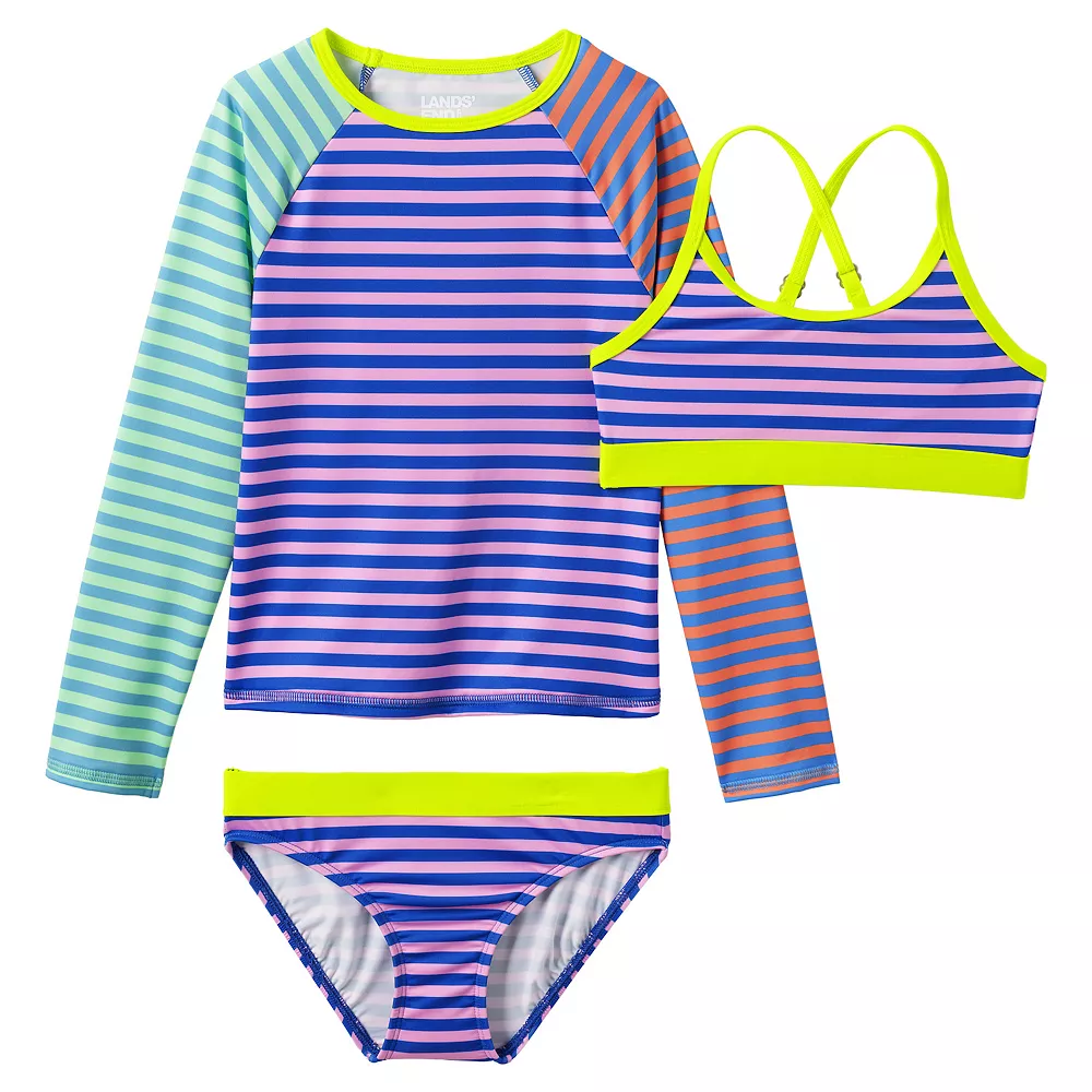 Girls Lands' End Rash Guard Top, Bikini Top & Bikini Bottoms Set 14 Girls Lands' End Rash Guard Top, Bikini Top & Bikini Bottoms Set - Image 12