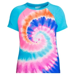 Girls 7-16 Lands' End Short Sleeve Rash Guard -Bonnie Jean Sales 4587346 Blue Multi Tie Dye