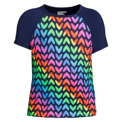 Girls 7-16 Lands' End Short Sleeve Rash Guard -Bonnie Jean Sales 4587346 Navy Rainbow Hearts