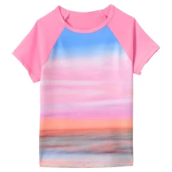 Girls 7-16 Lands' End Short Sleeve Rash Guard -Bonnie Jean Sales 4587346 Sunset Ocean