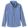 Boys 8-20 Lands' End Long Sleeve Buttondown Poplin Shirt -Bonnie Jean Sales 4869936 Rich Sapphire Check