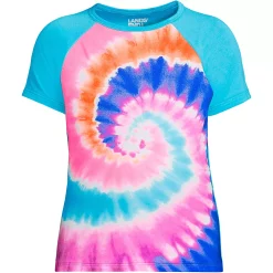 Girls 7-16 Lands' End Short Sleeve Crewneck Rash Guard -Bonnie Jean Sales 4961793 Blue Multi Tie Dye