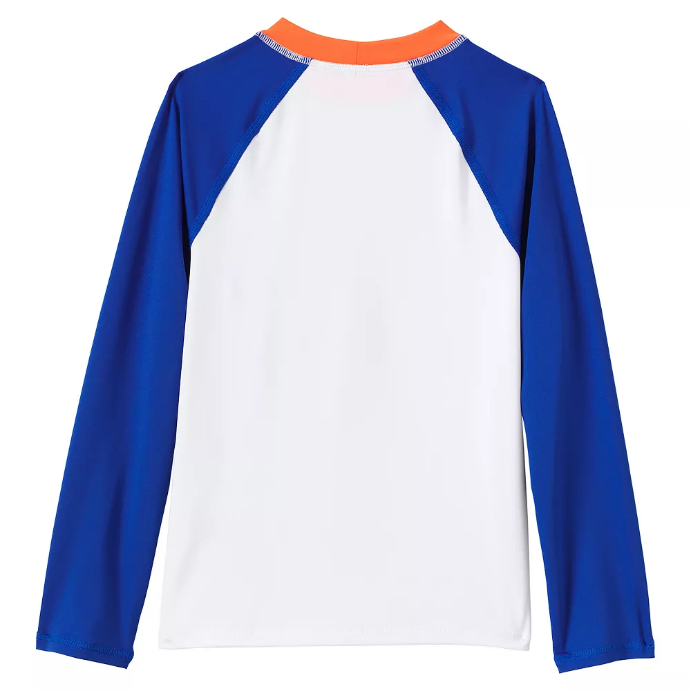 Boys 2-20 Lands' End Long Sleeve Color Block Swim Rash Guard 4 Boys 2-20 Lands' End Long Sleeve Color Block Swim Rash Guard - Image 2