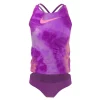 Girls 7-16 Nike Tie Dye Spiderback Tankini Top & Bottoms Swimsuit Set -Bonnie Jean Sales 5199364 Laser Purple