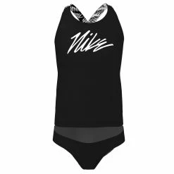 Girls 7-16 Nike Script Logo Crossback Tankini Top & Bottoms Swimsuit Set