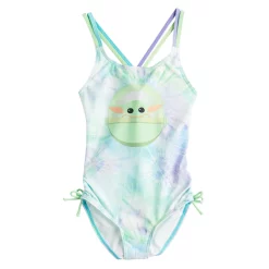 Girls 5-8 Star Wars The Mandalorian Grogu aka Baby Yoda One-Piece Swimsuit