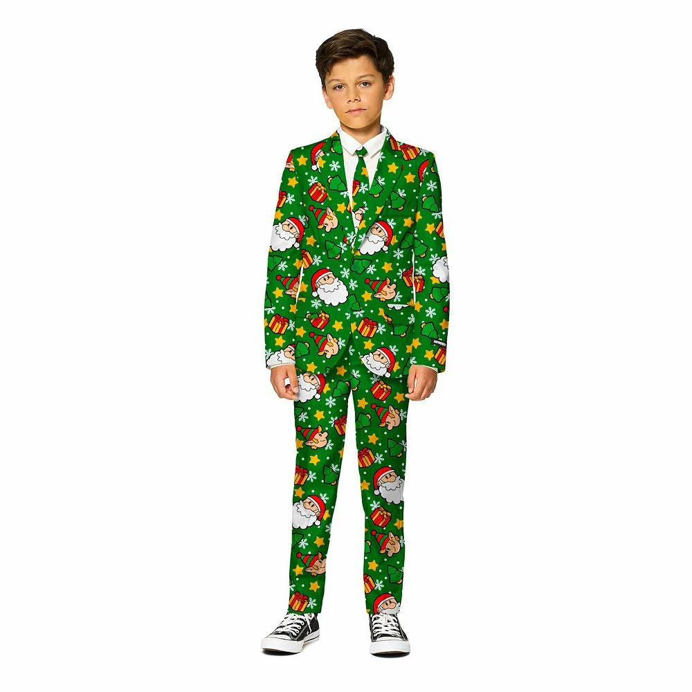 Boys 4-16 Suitmeister Santa Elves Green Christmas Suit Jacket, Pants & Tie Set 3 Boys 4-16 Suitmeister Santa Elves Green Christmas Suit Jacket, Pants & Tie Set