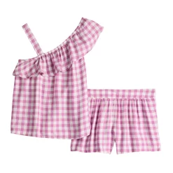 Girls 6-20 SO® One Shoulder Top & Shorts Set in Regular & Plus