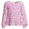 Girls 2-16 Lands' End Long Sleeve Tiered Top in Regular & Plus -Bonnie Jean Sales 5497211 Pink Autumn Leaves