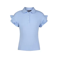 Girls 4-16 IZOD Ruffle Sleeve School Uniform Polo -Bonnie Jean Sales 5523605 Light Blue