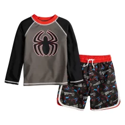 Toddler Boy Marvel Spider-Man Rash Guard & Swim Trunks Set