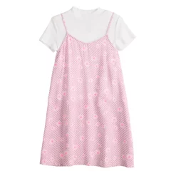 Girls 6-20 SO® Slip Dress & Tee Set in Regluar & Plus Size -Bonnie Jean Sales 5593564 Purple Daisy