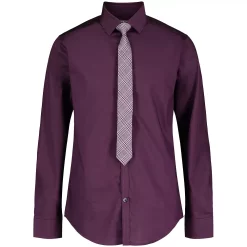 Boys 8-20 Van Heusen Button-Up Shirt & Tie Set -Bonnie Jean Sales 5663893 Purple Fig