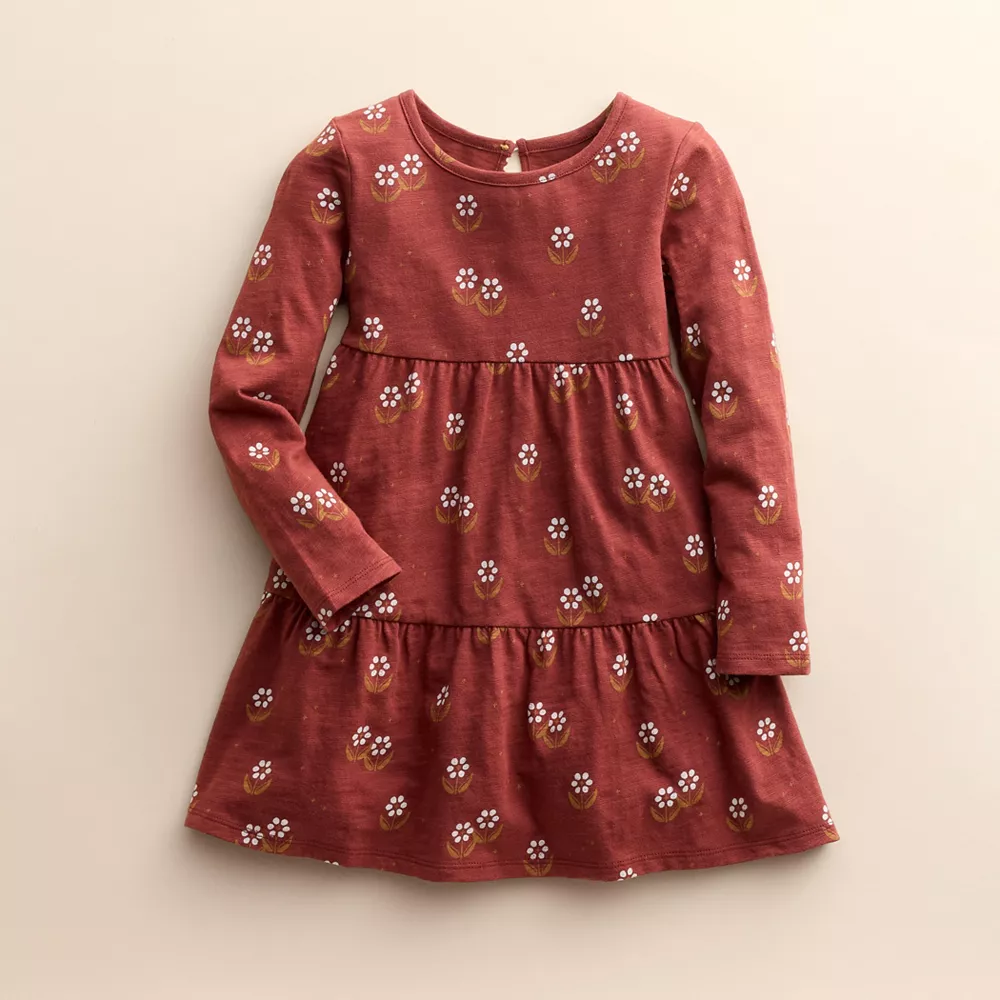 Girls 4-8 Little Co. by Lauren Conrad Organic Long-Sleeve Tiered Dress 9 Girls 4-8 Little Co. by Lauren Conrad Organic Long-Sleeve Tiered Dress - Image 7