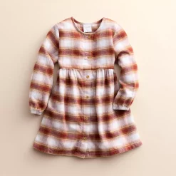 Girls 4-8 Little Co. by Lauren Conrad Organic Shirt Dress -Bonnie Jean Sales 5697507 Ombre Plaid Red