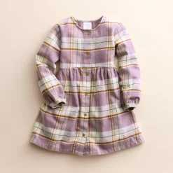 Girls 4-8 Little Co. by Lauren Conrad Organic Shirt Dress -Bonnie Jean Sales 5697507 Plum Brown Plaid