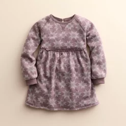 Baby & Toddler Girl Little Co. By Lauren Conrad Fleece Dress -Bonnie Jean Sales 5710089 Icy Mauve Star Print