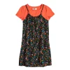 Girls 6-20 SO® Tank Dress & Tee Set in Regular & Plus Size -Bonnie Jean Sales 5716938 Black Multi Floral