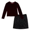 Girls 7-16 Knit Works Velvet Top and Skirt Set -Bonnie Jean Sales 5739702