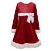 Girls 7-20 Bonnie Jean Sparkle & Velvet Faux Fur Trim Holiday Dress in Regular & Plus -Bonnie Jean Sales 5776973