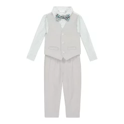 Toddler Boy Van Heusen Vest, Shirt, Tie & Pants Set -Bonnie Jean Sales 5848428 Gray