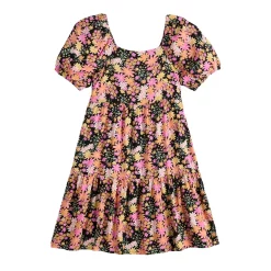 Girls 6-20 SO® Favorite Babydoll Dress in Regular & Plus Size -Bonnie Jean Sales 5870161 Black Floral