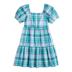 Girls 6-20 SO® Favorite Babydoll Dress in Regular & Plus Size -Bonnie Jean Sales 5870161 Teal Plaid