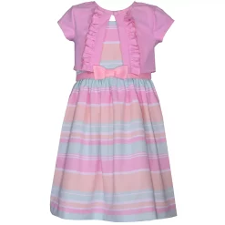 Girls 7-20 Bonnie Jean Dress & Ruffled Cardigan Set in Regular & Plus Size