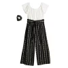 Girls 7-20 Knit Works Paperbag Jumpsuit with Scrunchies in Regular & Plus Size -Bonnie Jean Sales 5901618