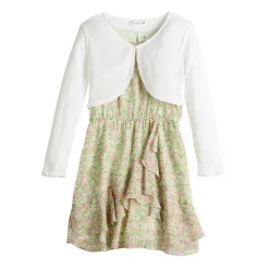 Girls 7-16 & Plus Size Knit Works Ruffle Cardigan Dress & Bolero Set