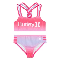 Girls 7-16 Hurley Braided Strap Bikini Top & Bottoms Swimsuit Set