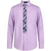 Boys 8-20 IZOD Stretch Solid Button-Front Shirt & Tie Set 2 Boys 8-20 IZOD Stretch Solid Button-Front Shirt & Tie Set -Bonnie Jean Sales 6114549 Purple