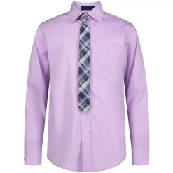 Boys 8-20 IZOD Stretch Solid Button-Front Shirt & Tie Set